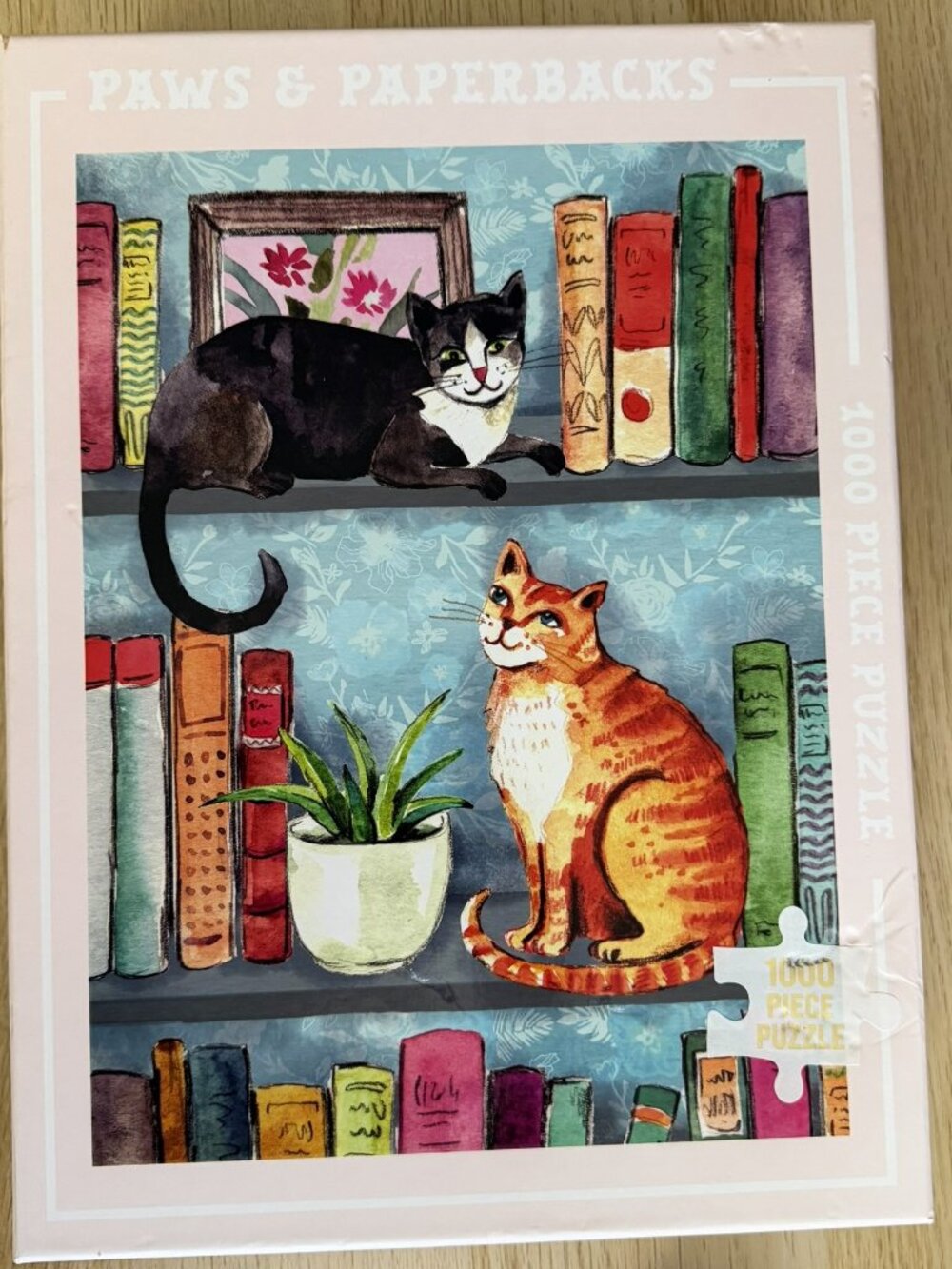 Paws & Paperbacks 1000 piece Jigsaw Puzzle Art by Casey Krimmel